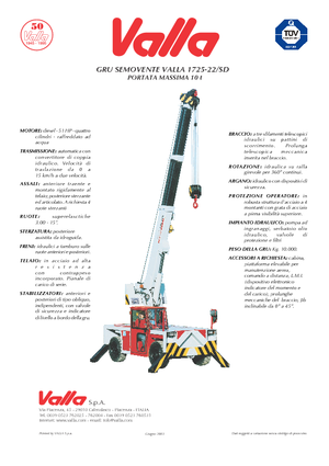 Industriële mobiele kranen Valla 1725-22 SD