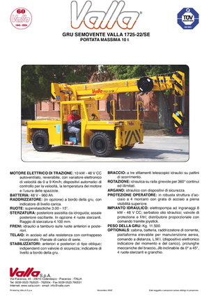 Industriële mobiele kranen Valla 1725-22 SE