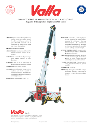 Industriële mobiele kranen Valla 1725-22 SE