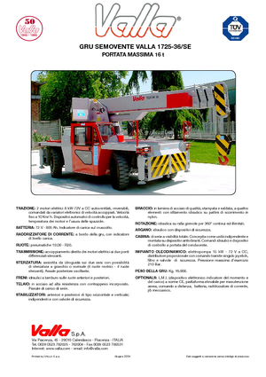 Industriële mobiele kranen Valla 1725-36 SE