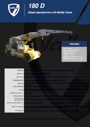 Industriële mobiele kranen Valla 180 D 