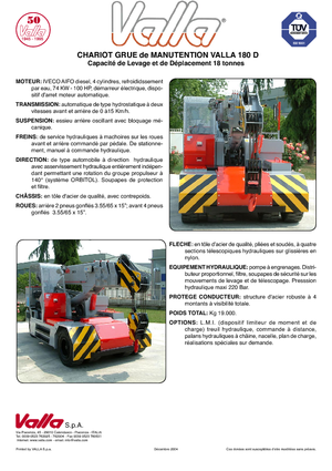 Industriële mobiele kranen Valla 180 D 
