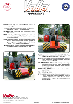 Industriële mobiele kranen Valla 180 D 