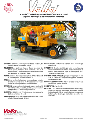 Industriële mobiele kranen Valla 180 E 