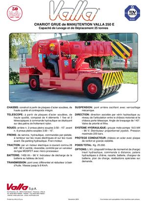 Industriële mobiele kranen Valla 250 E 