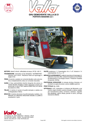 Industriële mobiele kranen Valla 35 D