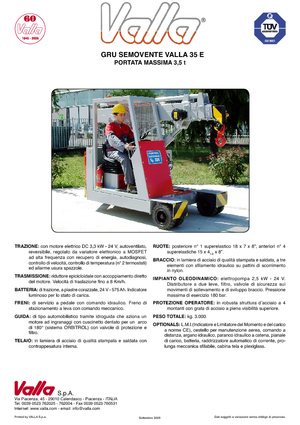 Industriële mobiele kranen Valla 35 E