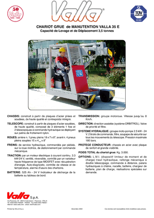 Industriële mobiele kranen Valla 35 E