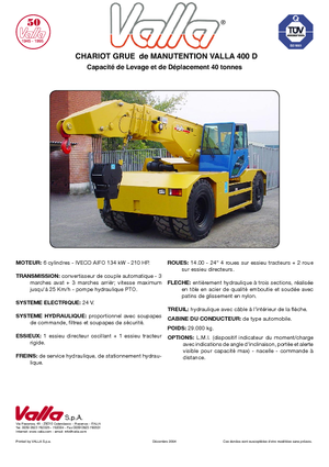 Industriële mobiele kranen Valla 400 D