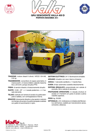 Industriële mobiele kranen Valla 400 D