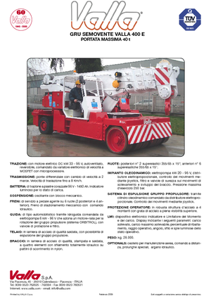 Industriële mobiele kranen Valla 400 E 