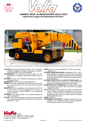 Industriële mobiele kranen Valla 400 E 