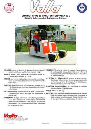 Industriële mobiele kranen Valla 50 D 