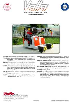 Industriële mobiele kranen Valla 50 D 