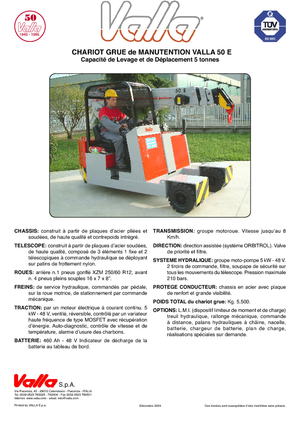 Industriële mobiele kranen Valla 50 E