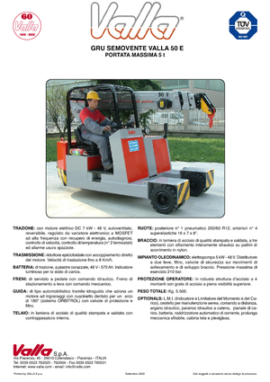 Industriële mobiele kranen Valla 50 E