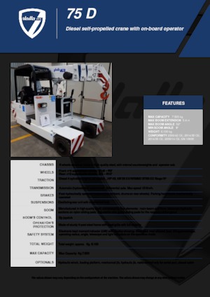 Industriële mobiele kranen Valla 75 D 