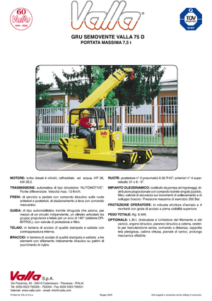 Industriële mobiele kranen Valla 75 D 