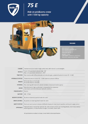 Industriële mobiele kranen Valla 75 E 