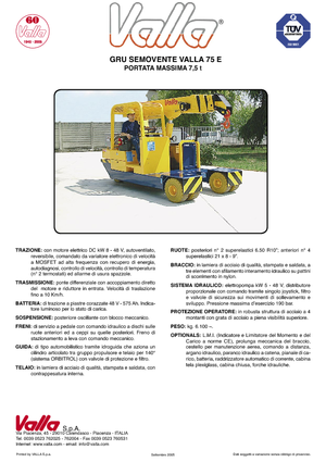 Industriële mobiele kranen Valla 75 E 