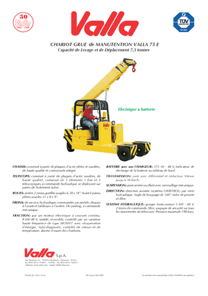 Industriële mobiele kranen Valla 75 E 