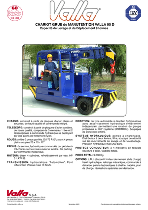 Industriële mobiele kranen Valla 90 D 