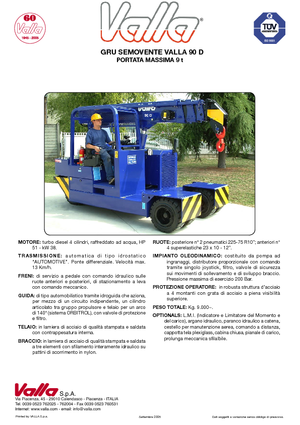 Industriële mobiele kranen Valla 90 D 