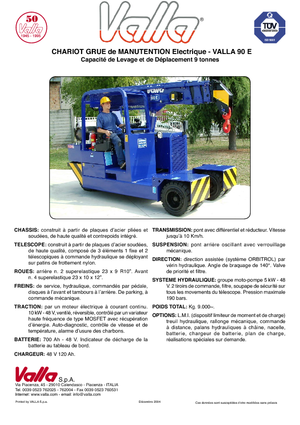 Industriële mobiele kranen Valla 90 E