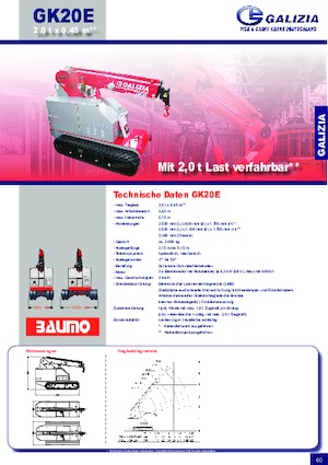 Industriële mobiele kranen Galizia GK 20 E