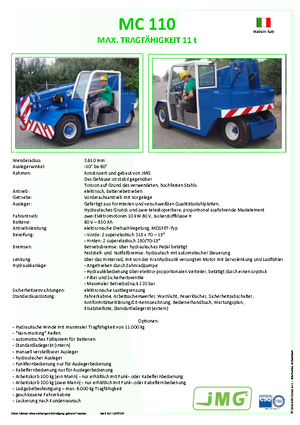 Industriële mobiele kranen JMG MC 110