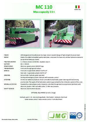 Industriële mobiele kranen JMG MC 110