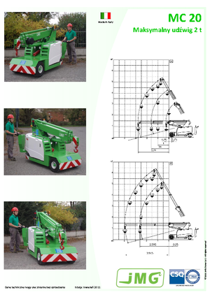 Industriële mobiele kranen JMG MC 20