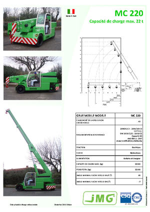 Industriële mobiele kranen JMG MC 220
