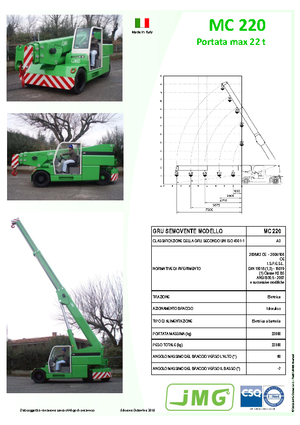 Industriële mobiele kranen JMG MC 220