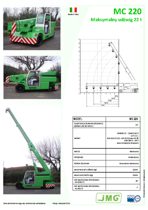 Industriële mobiele kranen JMG MC 220