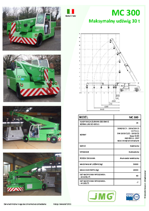 Industriële mobiele kranen JMG MC 300