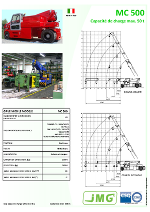 Industriële mobiele kranen JMG MC 500
