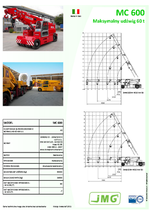 Industriële mobiele kranen JMG MC 600