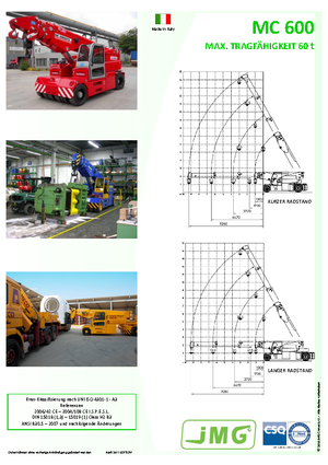 Industriële mobiele kranen JMG MC 600