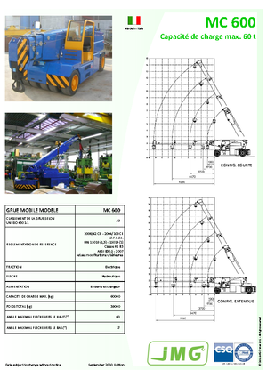 Industriële mobiele kranen JMG MC 600