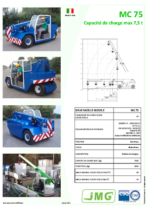 Industriële mobiele kranen JMG MC 75