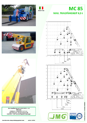 Industriële mobiele kranen JMG MC 85