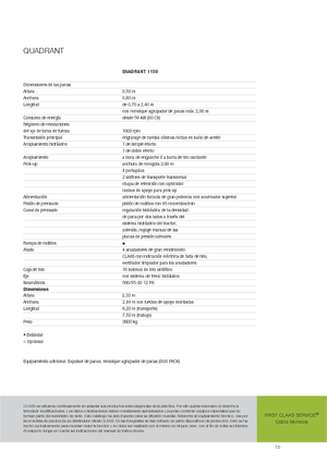 Vierkante-balenpersen Claas Quadrant 1150