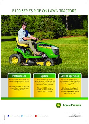 Zitmaaiers en Tuin tractoren John Deere E110