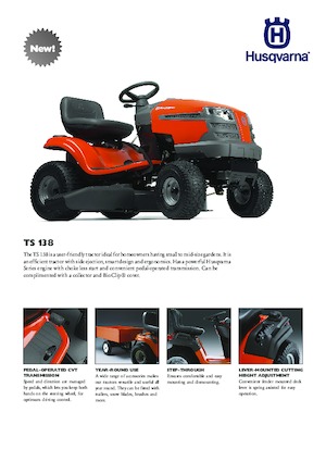Zitmaaiers en Tuin tractoren Husqvarna TS 138
