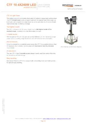 Lichte Torens Generac Mobile CTF-10