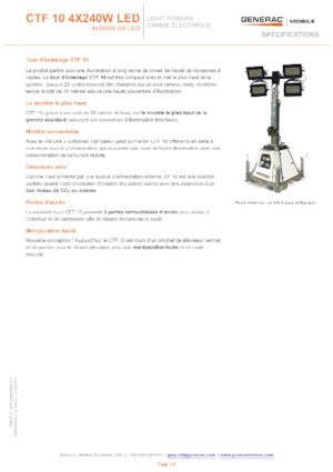 Lichte Torens Generac Mobile CTF-10