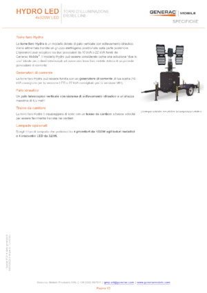 Lichte Torens Generac Mobile Hydro LED