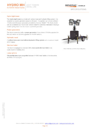 Lichte Torens Generac Mobile Hydro MH
