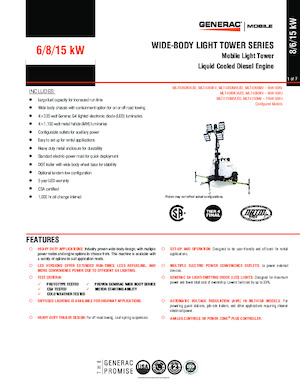 Lichte Torens Generac Mobile MLT4060KV